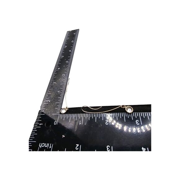 Minimalist Sterling Pierced Earrings Long French Wire Clear Crystal Beads - Picture 5 of 6